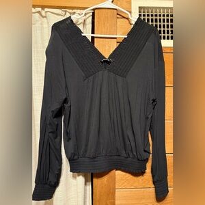 Express Black V-Neck Blouse